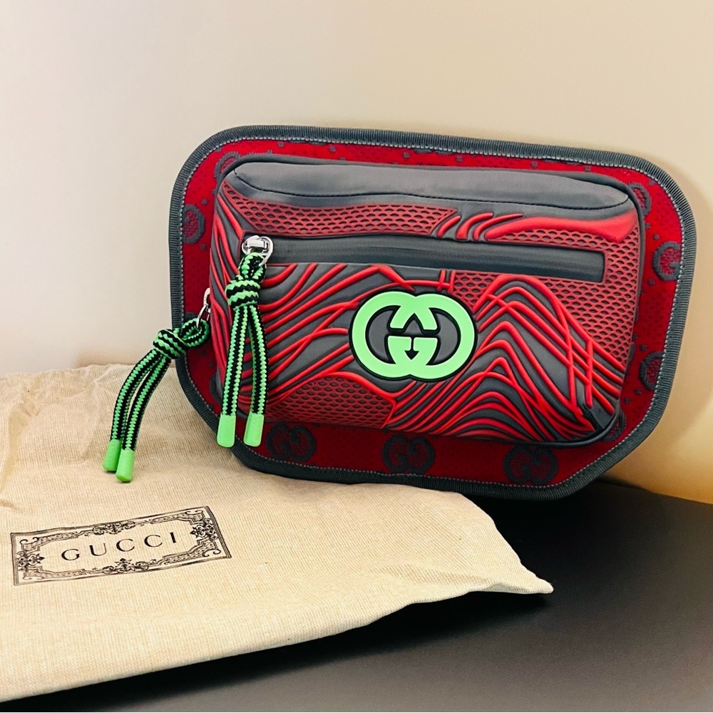 ⭐️Authentic Gucci GG Nylon & Rubber Waist,Crossbody,Belt Bag